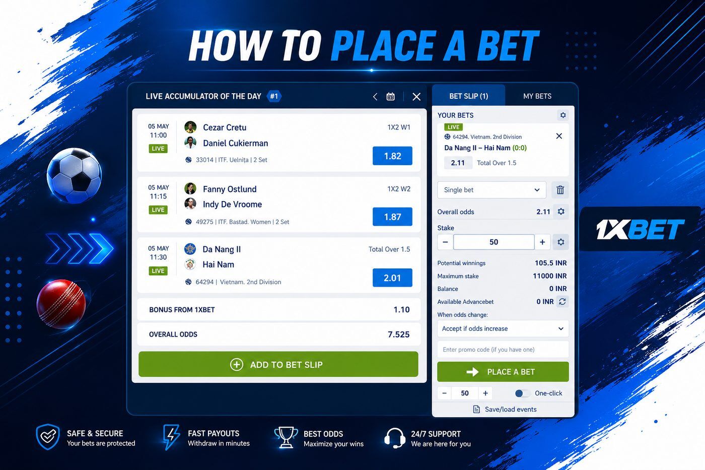 A step-by-step guide on how to bet on 1xbet for players in this market